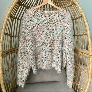 ✨ Lumiere Multicolor Confetti Eyelash Knit Fuzzy Cozy Sweater | Size L